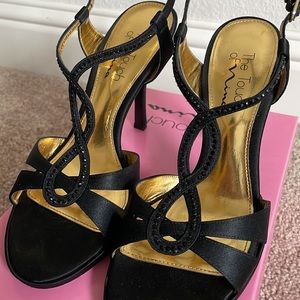 Touch of Nina Black Rhinestone Stilletos